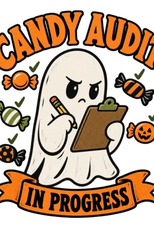 Candy Audit in Progress Funny Halloween Ghost design preview