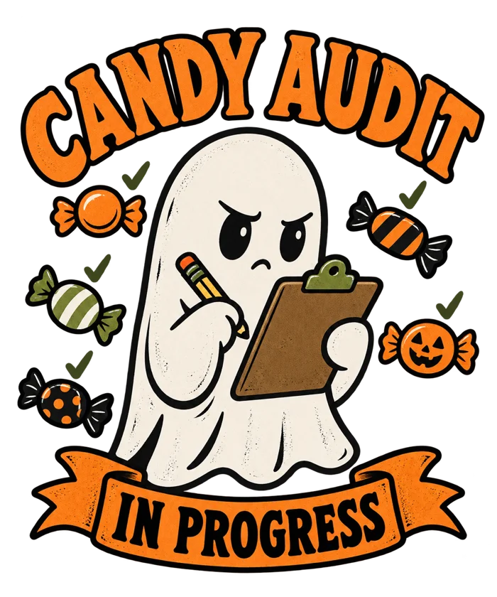 Candy Audit in Progress Funny Halloween Ghost design preview