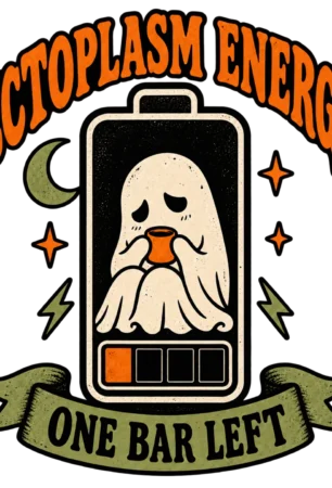 Ectoplasm Energy One Bar Left Funny Ghost Halloween design preview