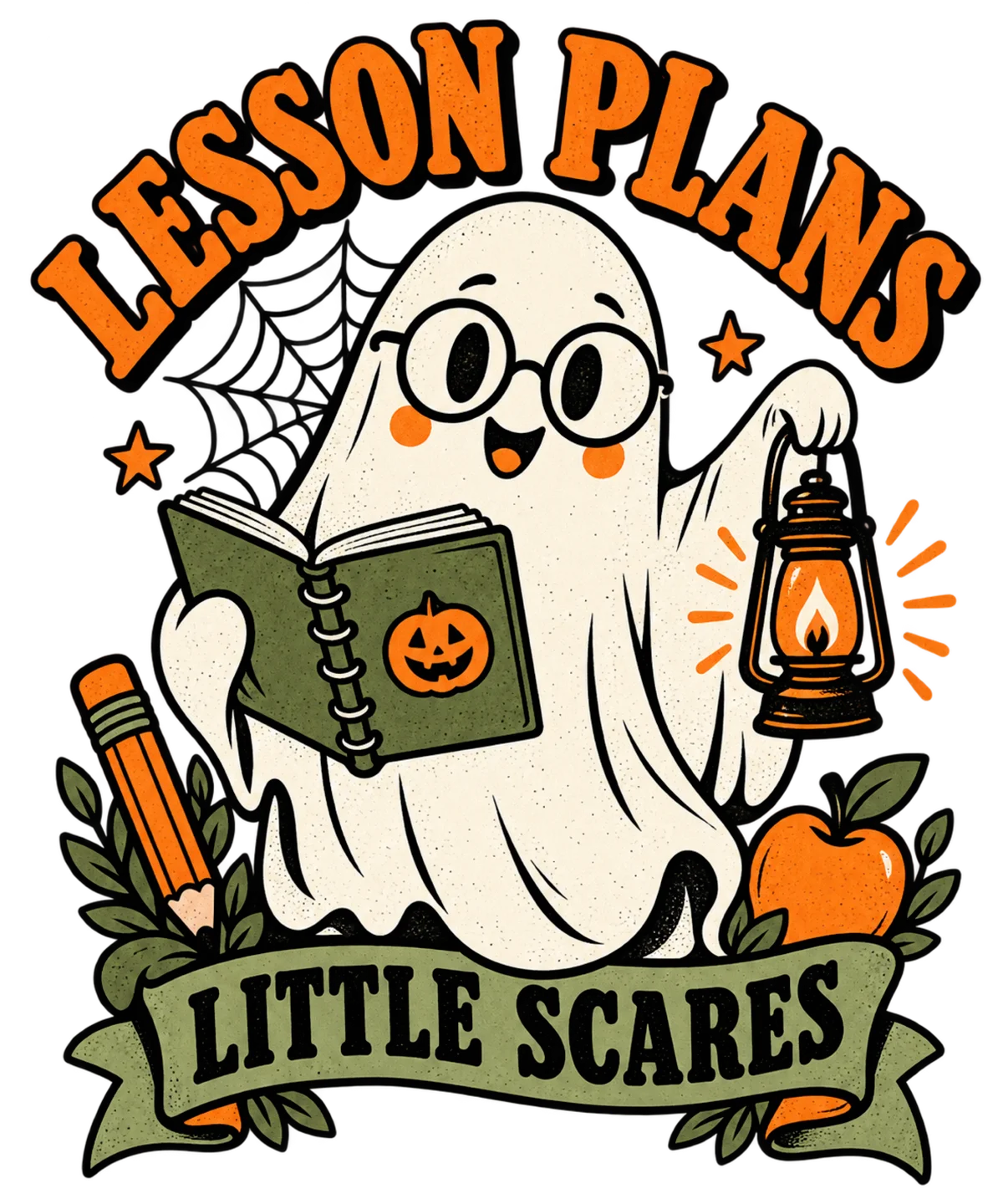 Lesson Plans Little Scares Halloween Teacher Ghost design preview
