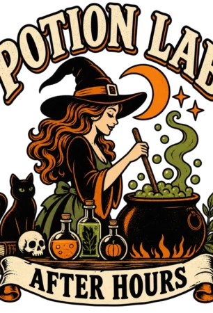 Potion Lab After Hours Retro Witch Halloween design preview