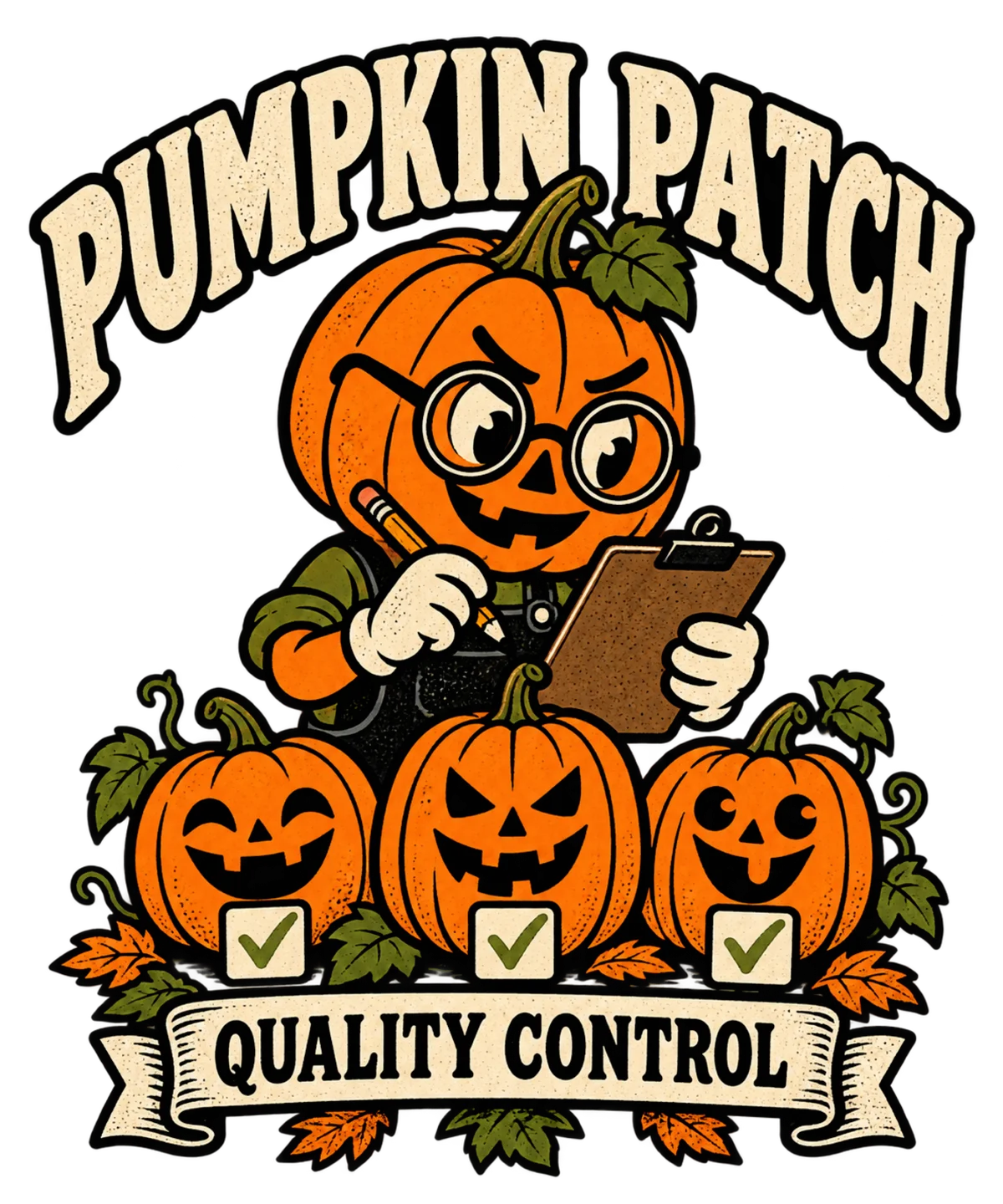 Pumpkin Patch Quality Control Funny Halloween design preview